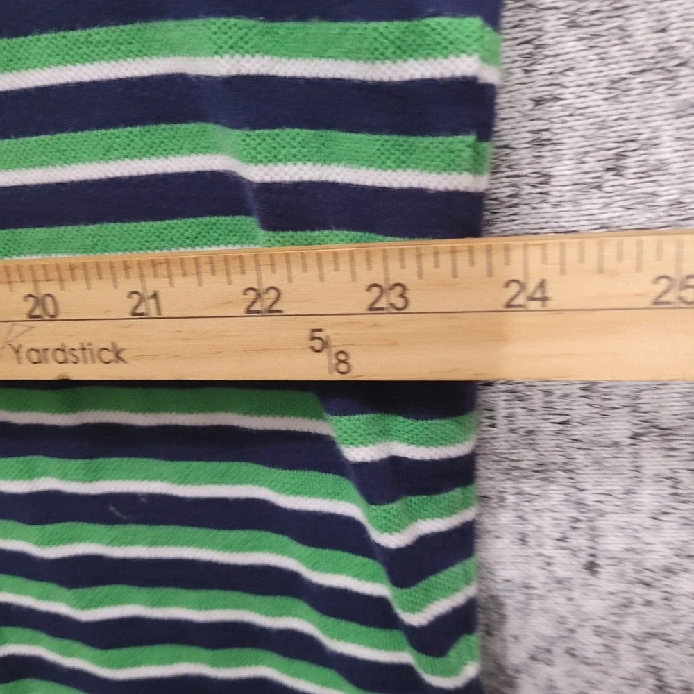 Polo Ralph Lauren Mens XL Blue Green Striped Short Sleeve Cotton Polo Shirt
